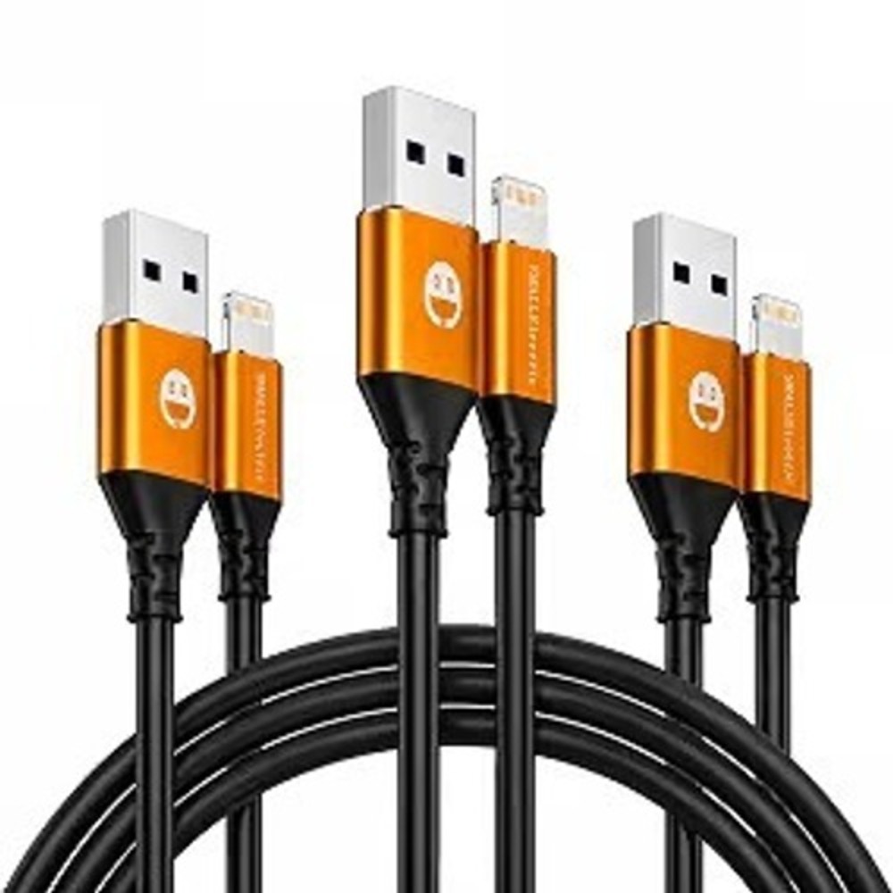 BUNDLE:  SmallElectric 3 Pack 6ft USB to Certified Lightning Charging Cables